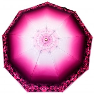 Стильный розовый зонт, Три Слона женский, полный автомат, 3 сл.,арт.3993-4